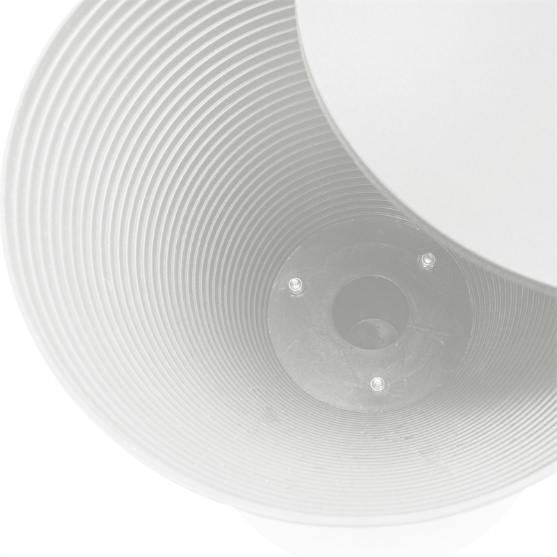 Pemberly Row Contemporary Plastic Ribbed Round End Table in White