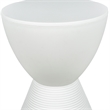 Pemberly Row Contemporary Plastic Ribbed Round End Table in White