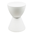 Pemberly Row Contemporary Plastic Ribbed Round End Table in White