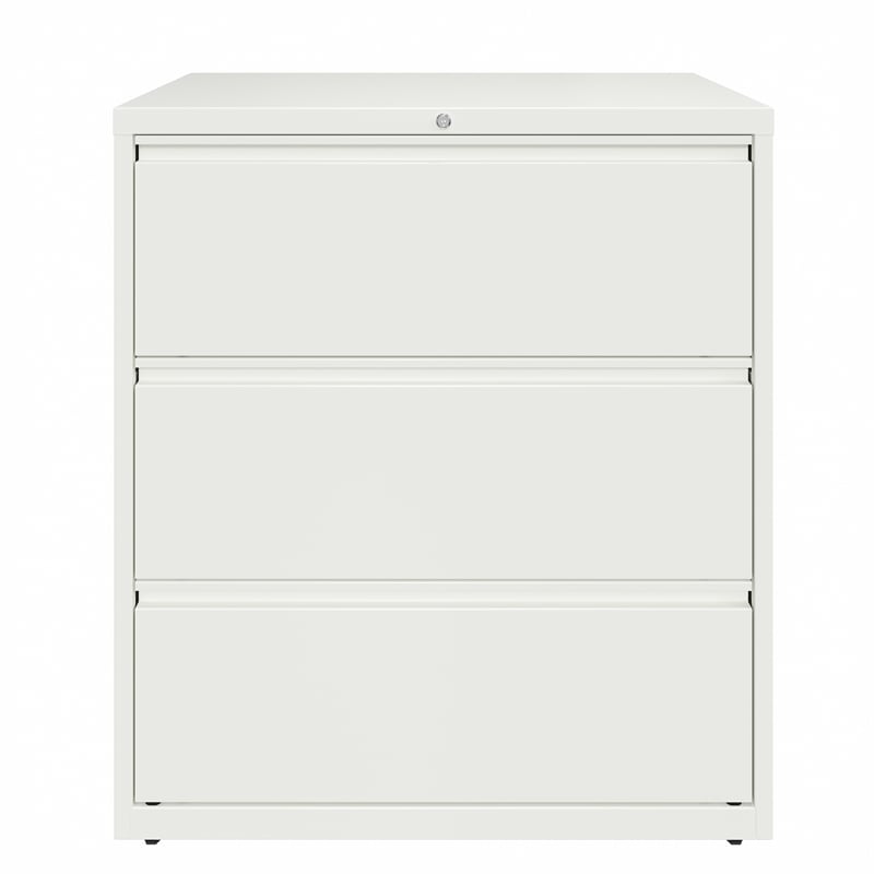 Pemberly Row 36-in Wide 3 Drawer Metal Lateral Filing Cabinet White