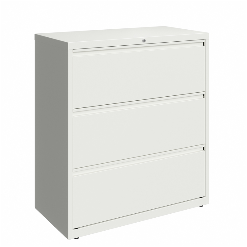 Pemberly Row 36-in Wide 3 Drawer Metal Lateral Filing Cabinet White