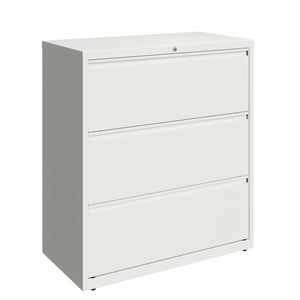 Pemberly Row 36-in Wide 3 Drawer Metal Lateral Filing Cabinet White
