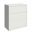 Pemberly Row 36-in Wide 3 Drawer Metal Lateral Filing Cabinet White