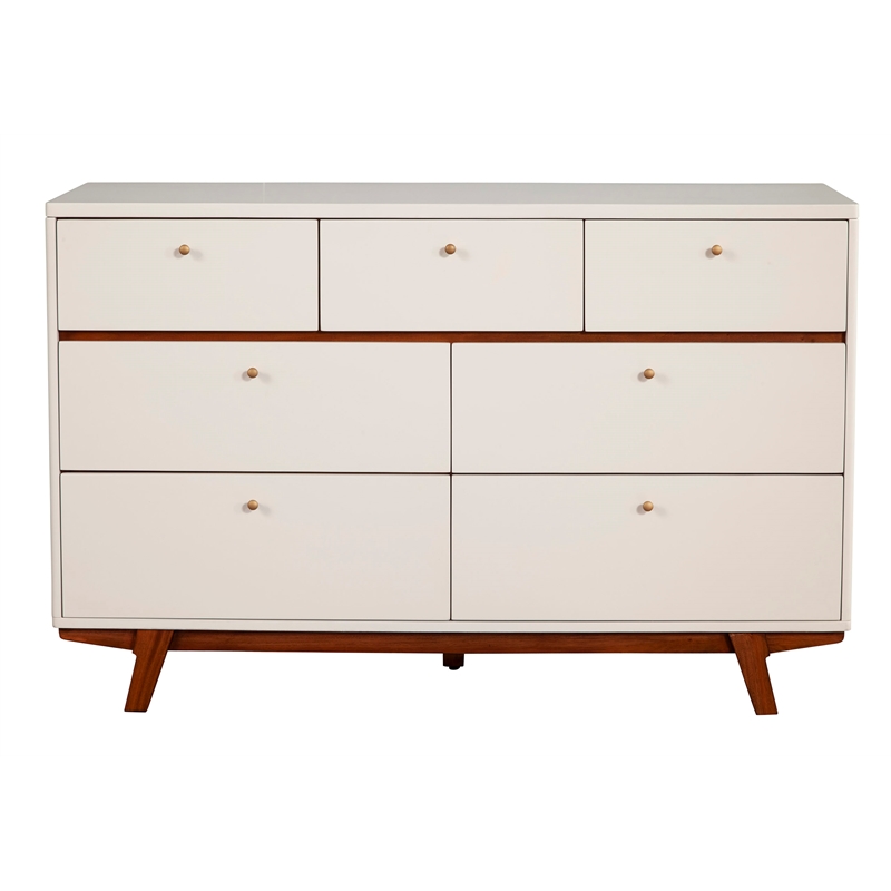 Pemberly Row Modern / Contemporary 7 Drawer Wood Dresser in White