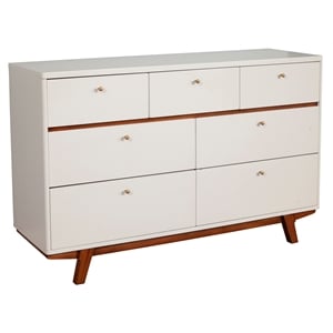 Pemberly Row Modern / Contemporary 7 Drawer Wood Dresser in White