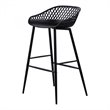 Pemberly Row Modern / Contemporary Outdoor Barstool Black-Set Of Two