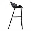 Pemberly Row Modern / Contemporary Outdoor Barstool Black-Set Of Two