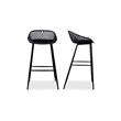 Pemberly Row Modern / Contemporary Outdoor Barstool Black-Set Of Two