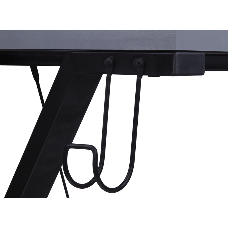 Pemberly Row Modern L shaped Black Engineered Wood Gaming Desk
