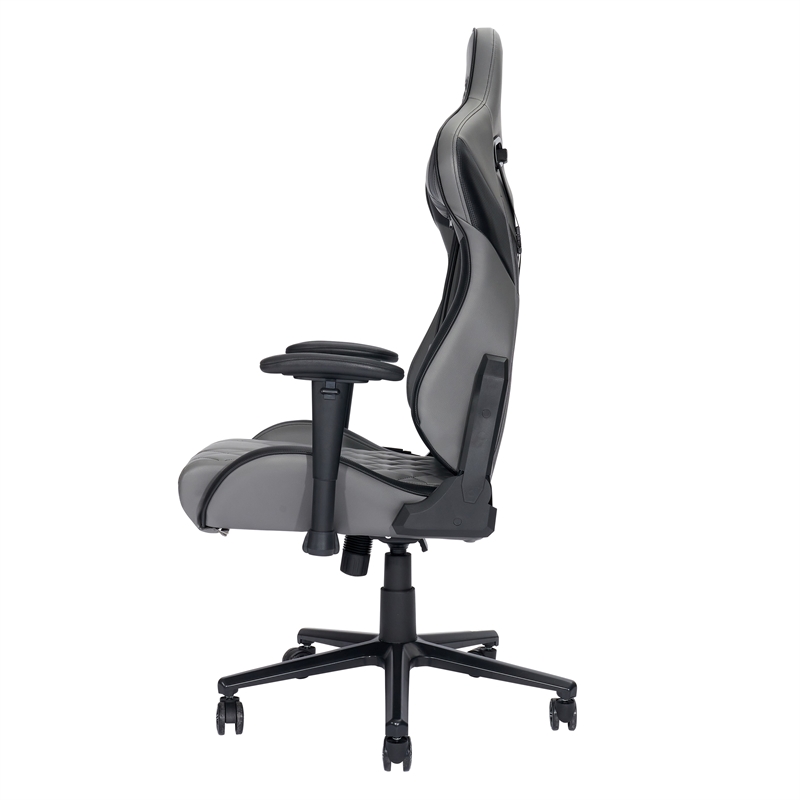 Pemberly Row Sport Polyurethane and Steel Frame XL-Ergonomic Gaming Chair - Gray