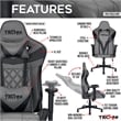 Pemberly Row Sport Polyurethane and Steel Frame XL-Ergonomic Gaming Chair - Gray