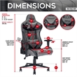 Pemberly Row Sport Polyurethane and Steel Frame XL-Ergonomic Gaming Chair - Gray