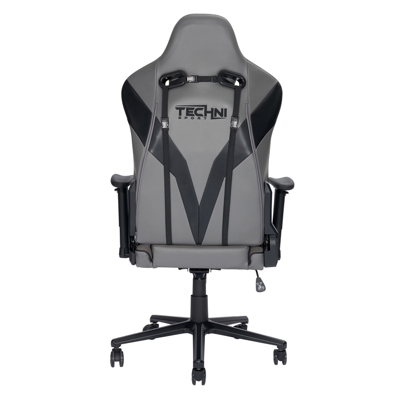Pemberly Row Sport Polyurethane and Steel Frame XL-Ergonomic Gaming Chair - Gray