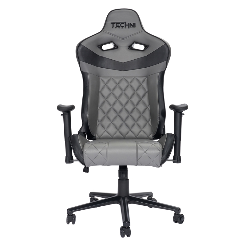 Pemberly Row Sport Polyurethane and Steel Frame XL-Ergonomic Gaming Chair - Gray