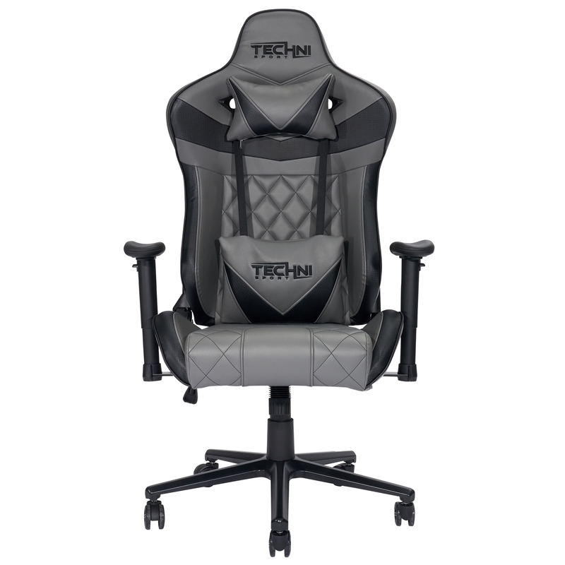 Pemberly Row Sport Polyurethane and Steel Frame XL-Ergonomic Gaming Chair - Gray