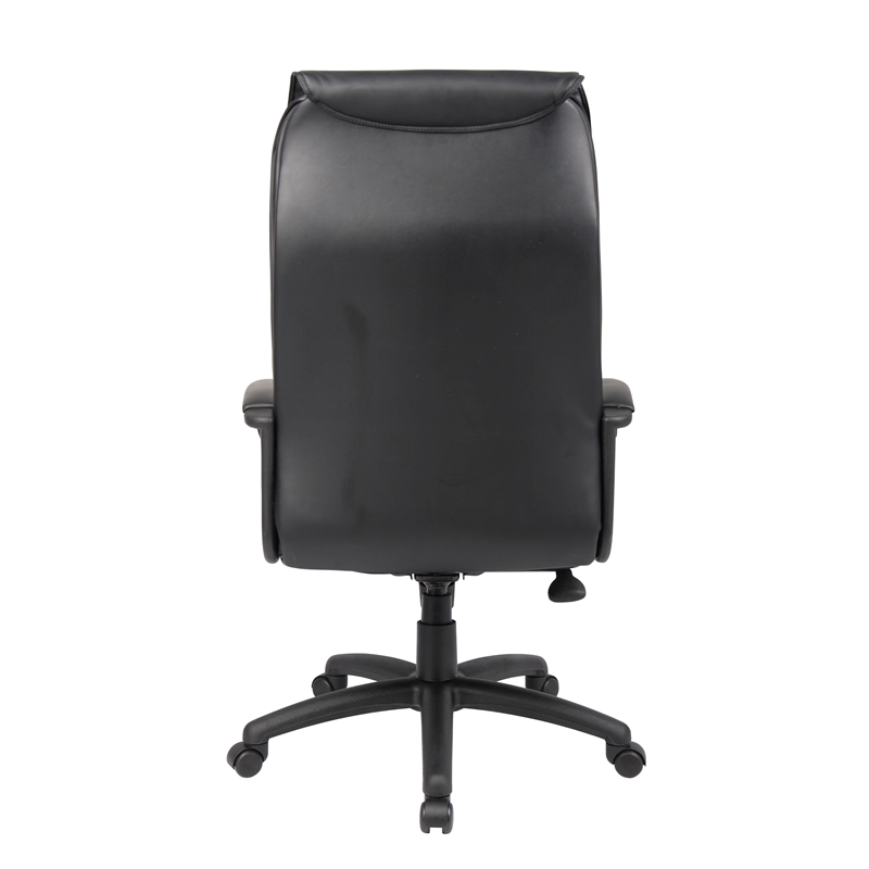 Pemberly Row Modern LeatherPlus Spring Tilt Office Chair in Black