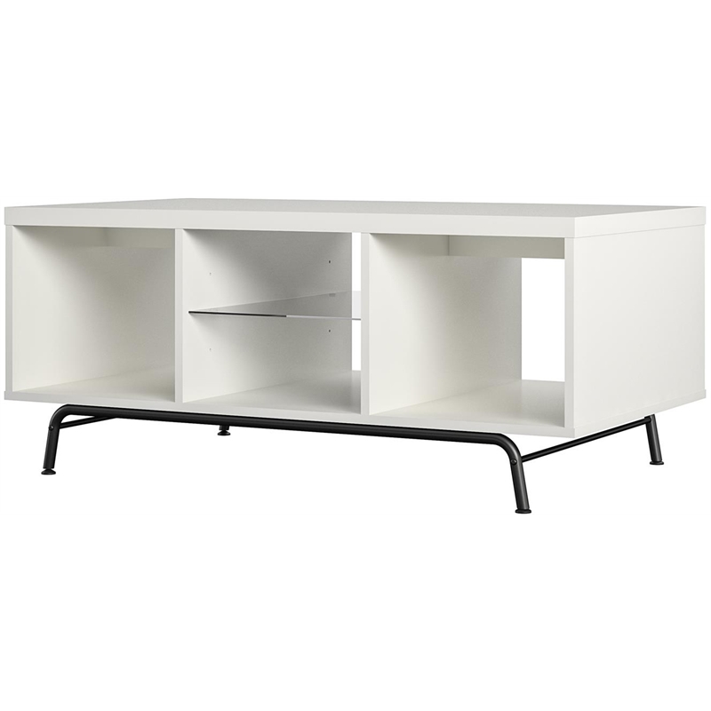 Pemberly Row Modern / Contemporary Engineered Wood Coffee Table in White