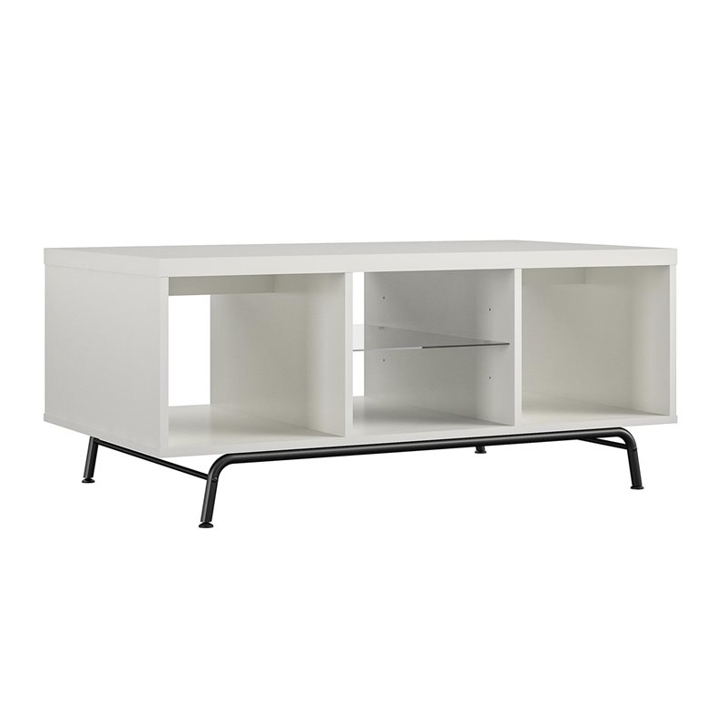 Pemberly Row Modern / Contemporary Engineered Wood Coffee Table in White