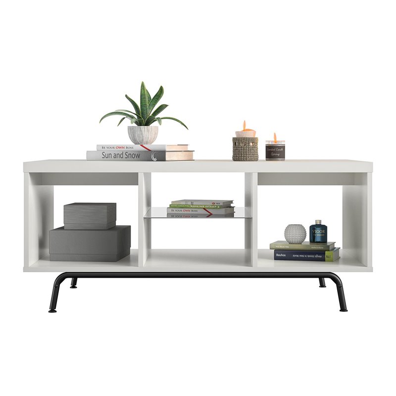 Pemberly Row Modern / Contemporary Engineered Wood Coffee Table in White