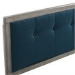 Pemberly Row Tufted King Fabric and Wood Headboard in Gray/Azure Blue