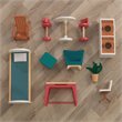 Pemberly Row Modern 13 Piece Wooden Plastic Townhome Dollhouse