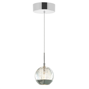 Pemberly Row 1 Light Down Contemporary Metal Mini Pendant in Chrome