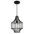 Pemberly Row 1 Light Down Contemporary Metal Pendant in Black