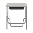 Pemberly Row Height Adjustable Student Desk Pendulum Bar & Book Box in Gray