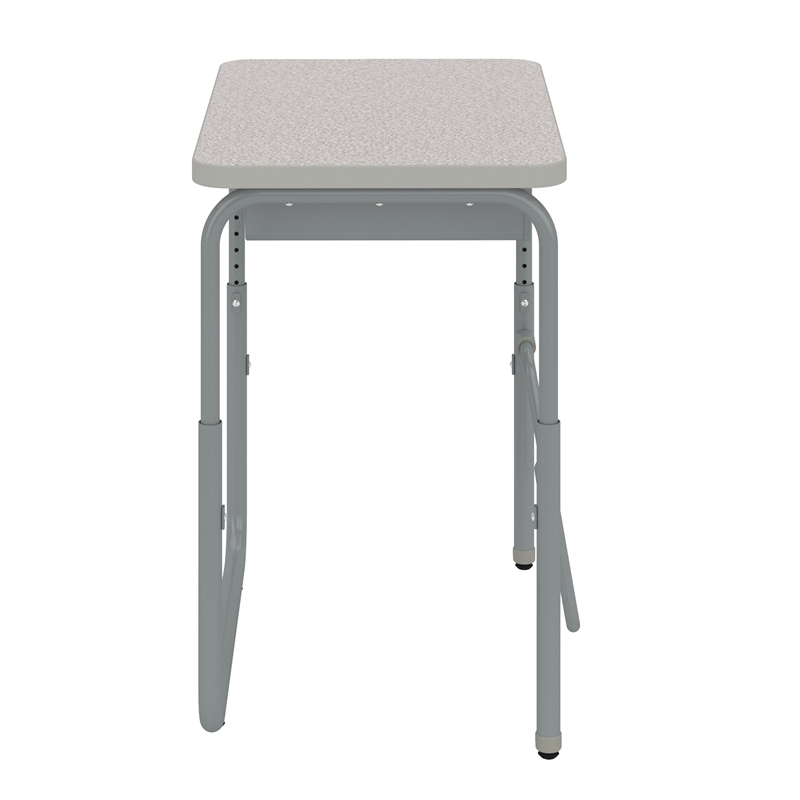 Pemberly Row Height Adjustable Student Desk Pendulum Bar & Book Box in Gray