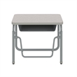Pemberly Row Height Adjustable Student Desk Pendulum Bar & Book Box in Gray
