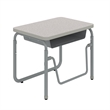 Pemberly Row Height Adjustable Student Desk Pendulum Bar & Book Box in Gray