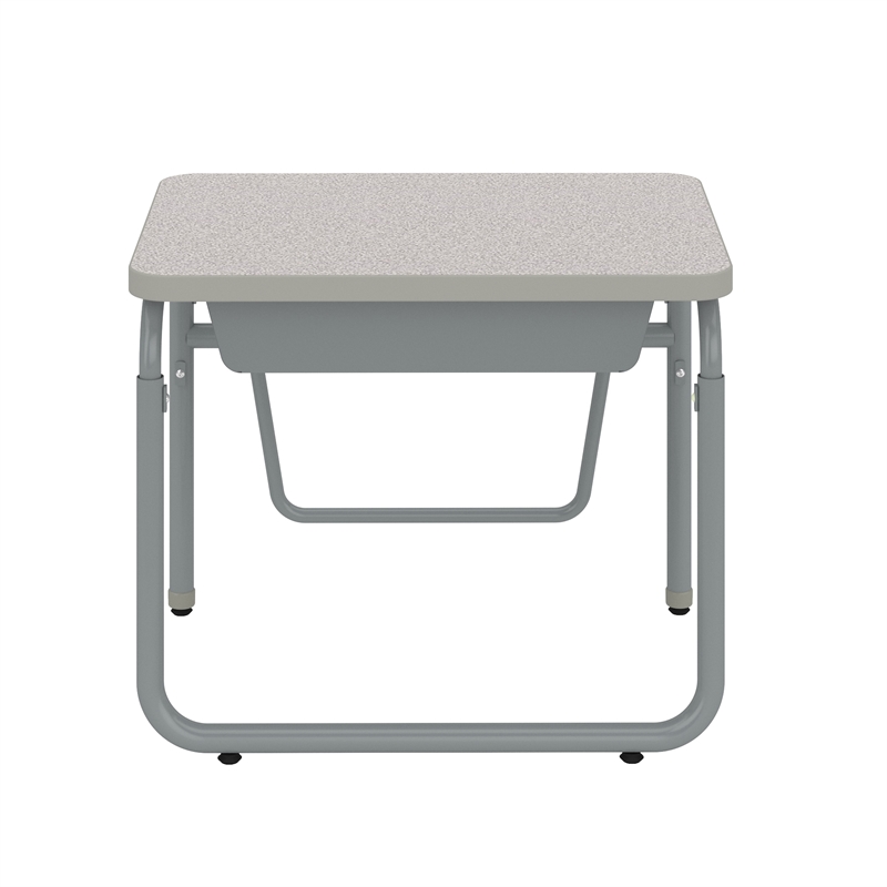 Pemberly Row Height Adjustable Student Desk Pendulum Bar & Book Box in Gray