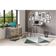 Pemberly Row Height Adjustable Student Desk Pendulum Bar & Book Box in Gray