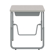 Pemberly Row Height Adjustable Student Desk Pendulum Bar & Book Box in Gray