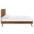 Pemberly Row Full Wood Platform Bed with Splayed Legs in Walnut