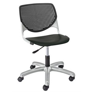 Pemberly Row 20&quot Polypropylene Plastic Computer Chair in Black