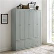 Pemberly Row Modern Wood/Metal Pantry Closet in Gray (Set of 3)