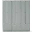 Pemberly Row Modern Wood/Metal Pantry Closet in Gray (Set of 3)