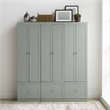 Pemberly Row Modern Wood/Metal Pantry Closet in Gray (Set of 3)