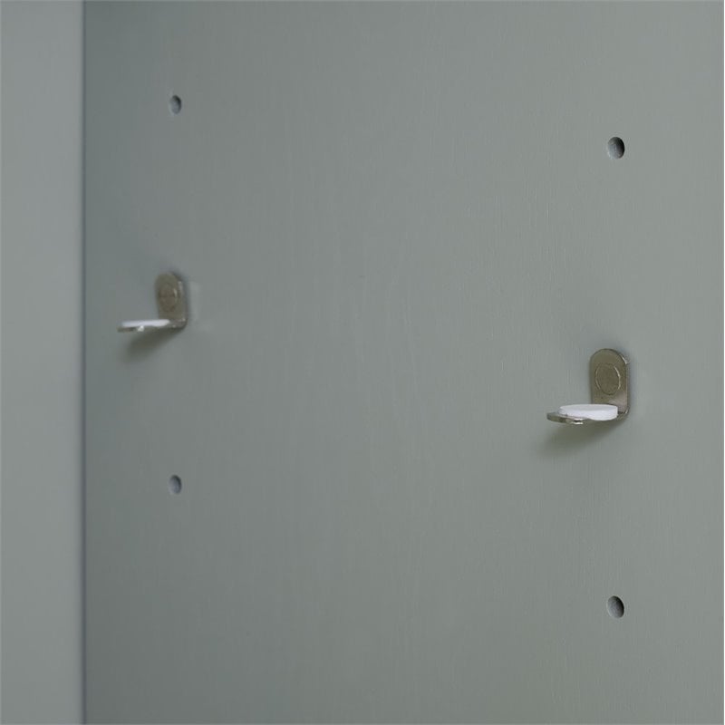 Pemberly Row Modern Wood/Metal Pantry Closet in Gray (Set of 3)