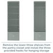 Pemberly Row Modern Wood/Metal Pantry Closet in Gray (Set of 3)