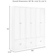Pemberly Row Modern Wood/Metal Pantry Closet in Gray (Set of 3)