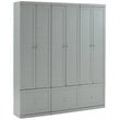 Pemberly Row Modern Wood/Metal Pantry Closet in Gray (Set of 3)