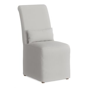 Pemberly Row Modern 20&quot Fabric Slipcovered Dining Chair in White