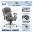 Pemberly Row Back in Motion Office Chair in Gray Bonded Leather