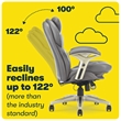Pemberly Row Back in Motion Office Chair in Gray Bonded Leather