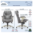 Pemberly Row Back in Motion Office Chair in Gray Bonded Leather