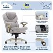 Pemberly Row Back in Motion Office Chair in Light Gray Fabric