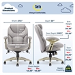 Pemberly Row Back in Motion Office Chair in Light Gray Fabric