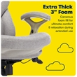 Pemberly Row Back in Motion Office Chair in Light Gray Fabric